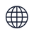 Travel friendly icon: globe outline
