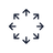 Versatile styling icon: arrows pointing outward in all directions