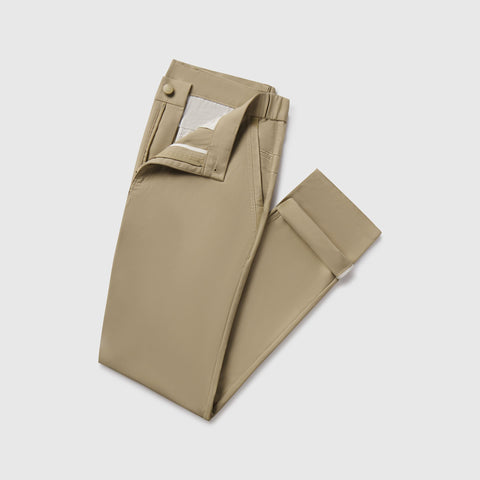 The Jetsetter Tech Pant Slim Fit in True Khaki on a white background