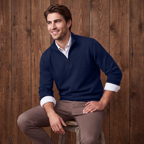 Jetsetter Quarter-Zip Sweater -- Navy