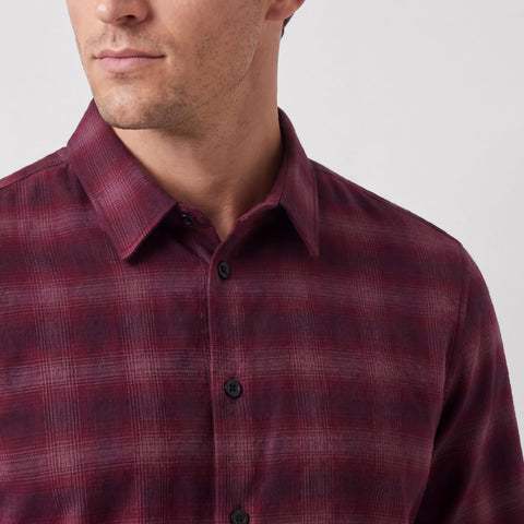 The Anytime Plaid Shirt in Burgundy Heritage Plaid, casual wear