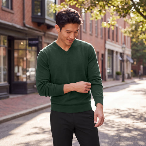 Anytime V-Neck Sweater -- Pine Grove