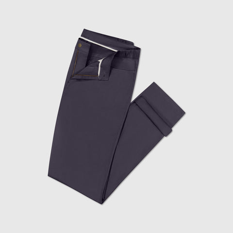 The Charter Twill Pant in Midnight, laid flat on white