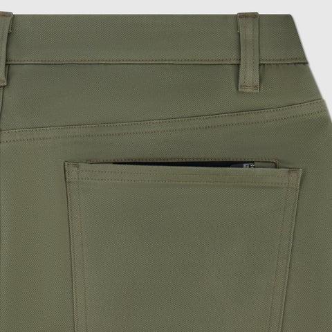 The Charter Twill Pant in Olive on a plain background