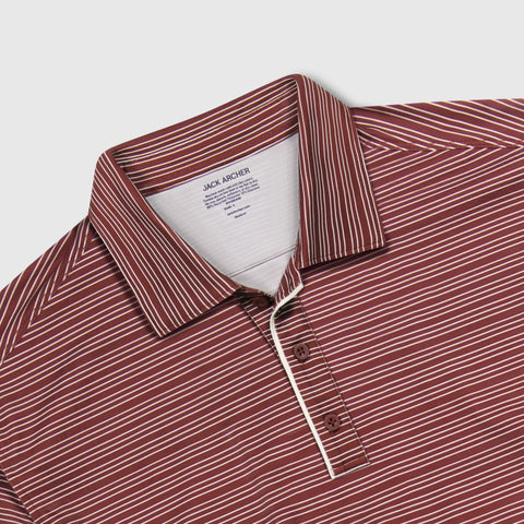 Clubhouse Performance Polo -- Maroon Stripe