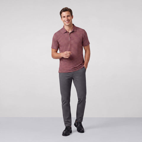 Clubhouse Performance Polo -- Maroon Stripe