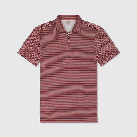 Clubhouse Performance Polo -- Maroon Stripe
