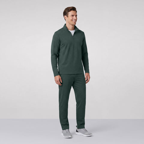 The Clubhouse Range Quarter-Zip in Alpine Green shown from the side