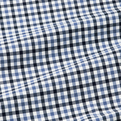The Everywear Shirt Shorter Length in Micro Check styled in a lifestyle setting.