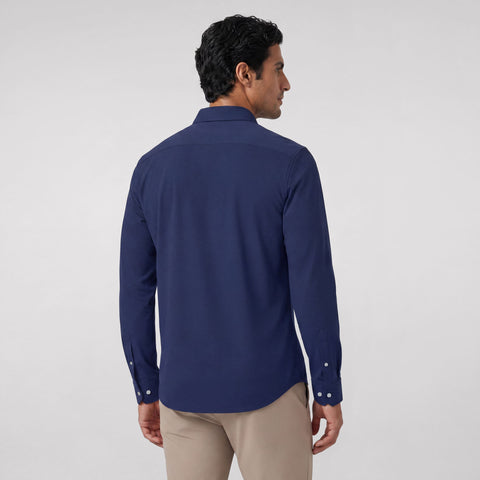 Back view of the Everywear Shirt Shorter Length in Navy.