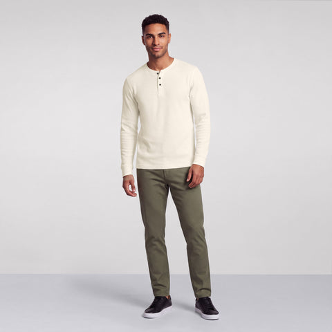 Foundry Waffle Henley -- Cream