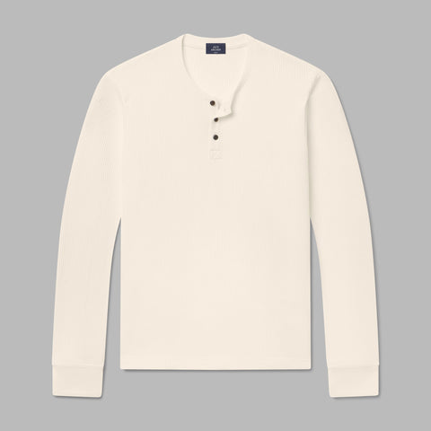 Foundry Waffle Henley -- Cream