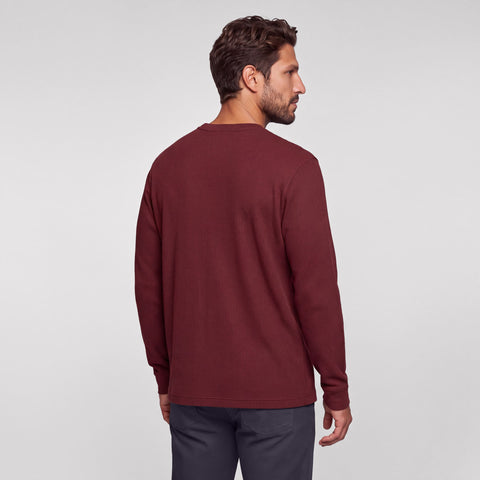 Foundry Waffle Henley -- Maroon