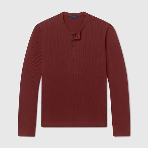 Foundry Waffle Henley -- Maroon