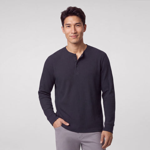 Foundry Waffle Henley -- Midnight