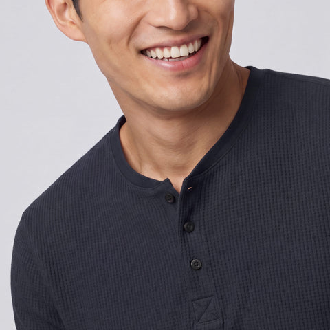 Foundry Waffle Henley -- Midnight