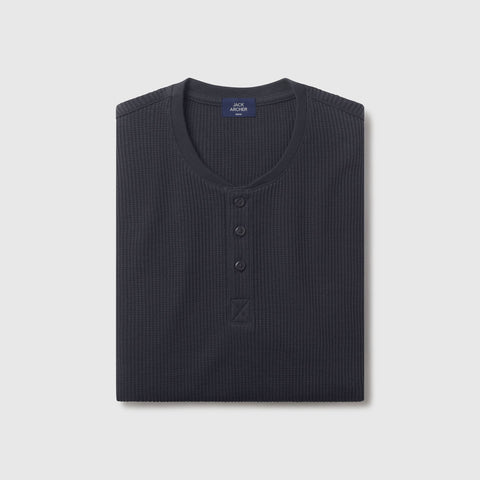 Foundry Waffle Henley -- Midnight