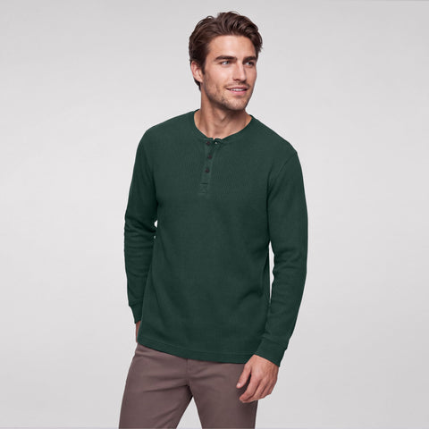 Foundry Waffle Henley -- Pine Grove