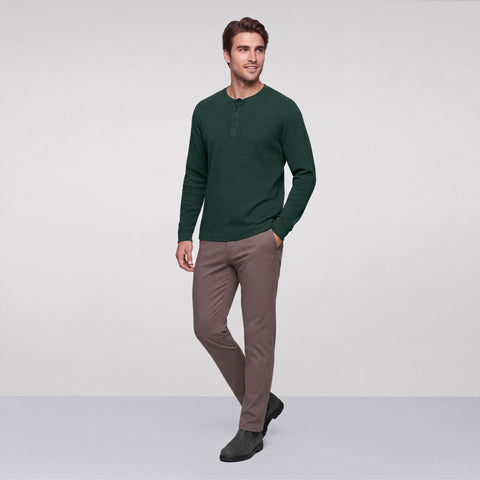 Foundry Waffle Henley -- Pine Grove