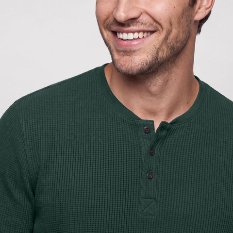 Foundry Waffle Henley -- Pine Grove