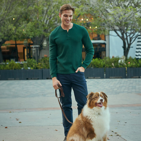 Foundry Waffle Henley -- Pine Grove