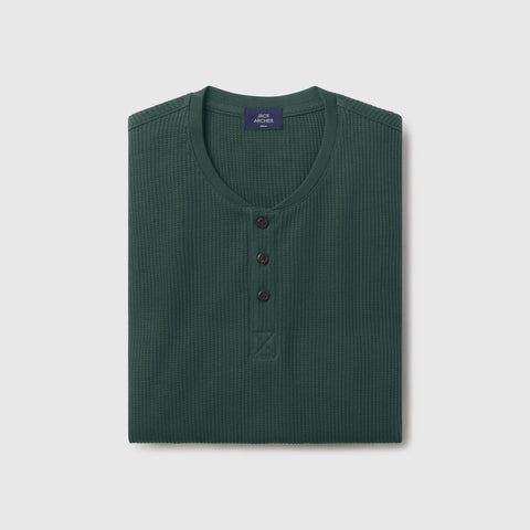 Foundry Waffle Henley -- Pine Grove