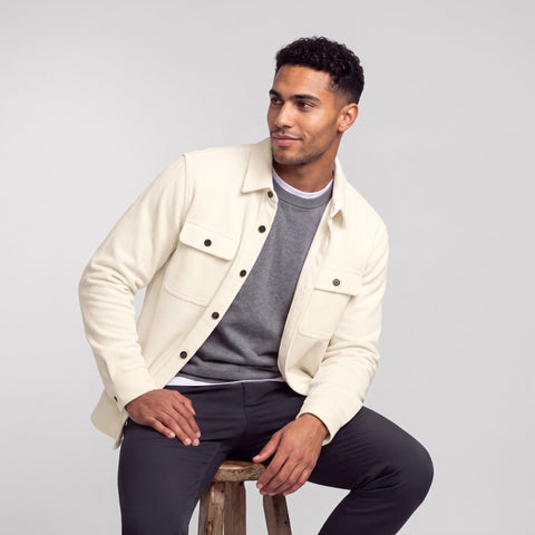 Foundry Waffle Overshirt -- Cream