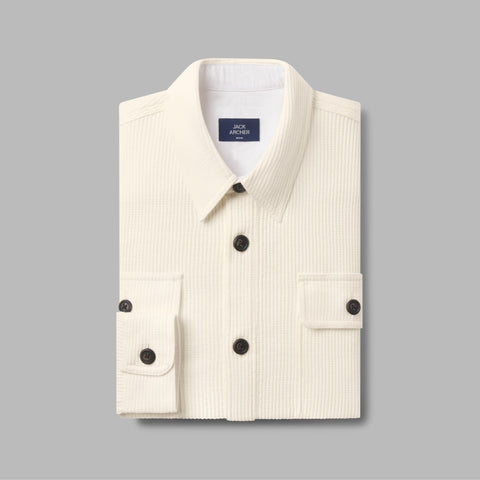 Foundry Waffle Overshirt -- Cream