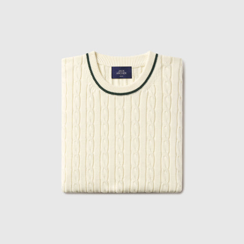 Hudson Cable Knit Sweater -- Cream