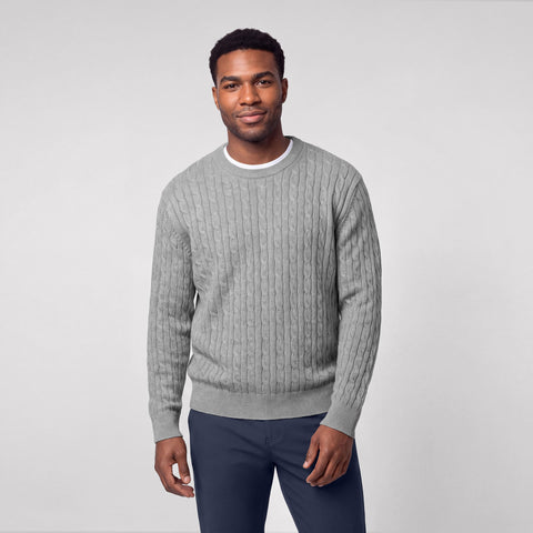 Hudson Cable Knit Sweater -- Medium Heather Gray