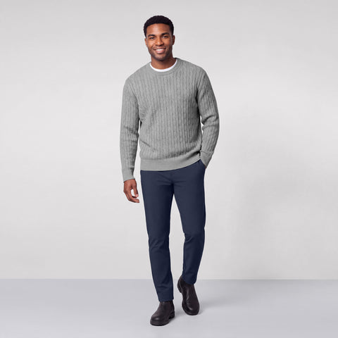 Hudson Cable Knit Sweater -- Medium Heather Gray