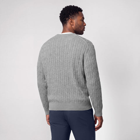 Hudson Cable Knit Sweater -- Medium Heather Gray