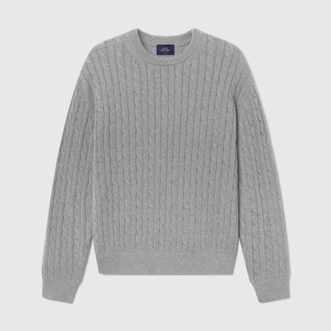 Hudson Cable Knit Sweater -- Medium Heather Gray