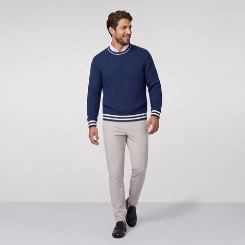 Hudson Cable Knit Sweater -- Navy