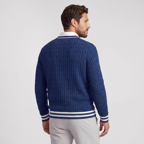 Hudson Cable Knit Sweater -- Navy