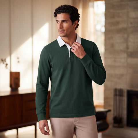The Rugby Polo in Pine Grove, outdoor lifestyle view