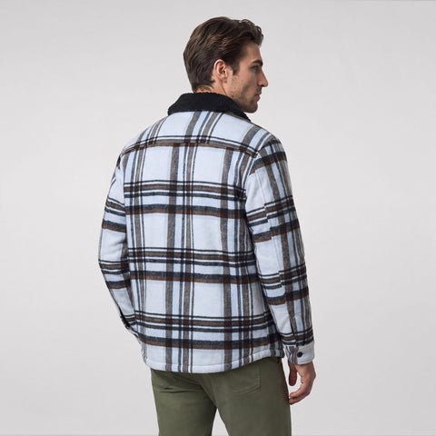 Sherpa Lined Plaid Jacket -- Winter Mist