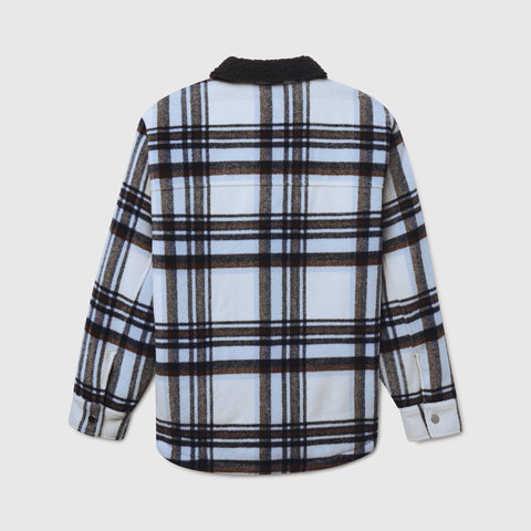 Sherpa Lined Plaid Jacket -- Winter Mist
