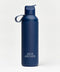 A navy insulated water bottle with a loop-handle lid, printed Jack Archer.