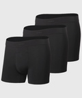 3-pack of Jetsetter Boxer Briefs made with smooth black MicroModal fabric.
