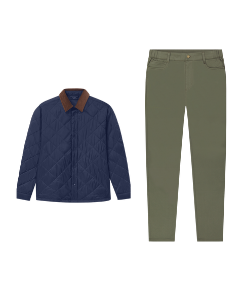 Ashford Quilted Jacket Deep Blue – Weekend outfit
