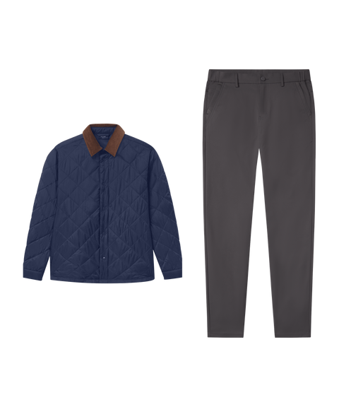 Ashford Quilted Jacket Deep Blue – Work outfit