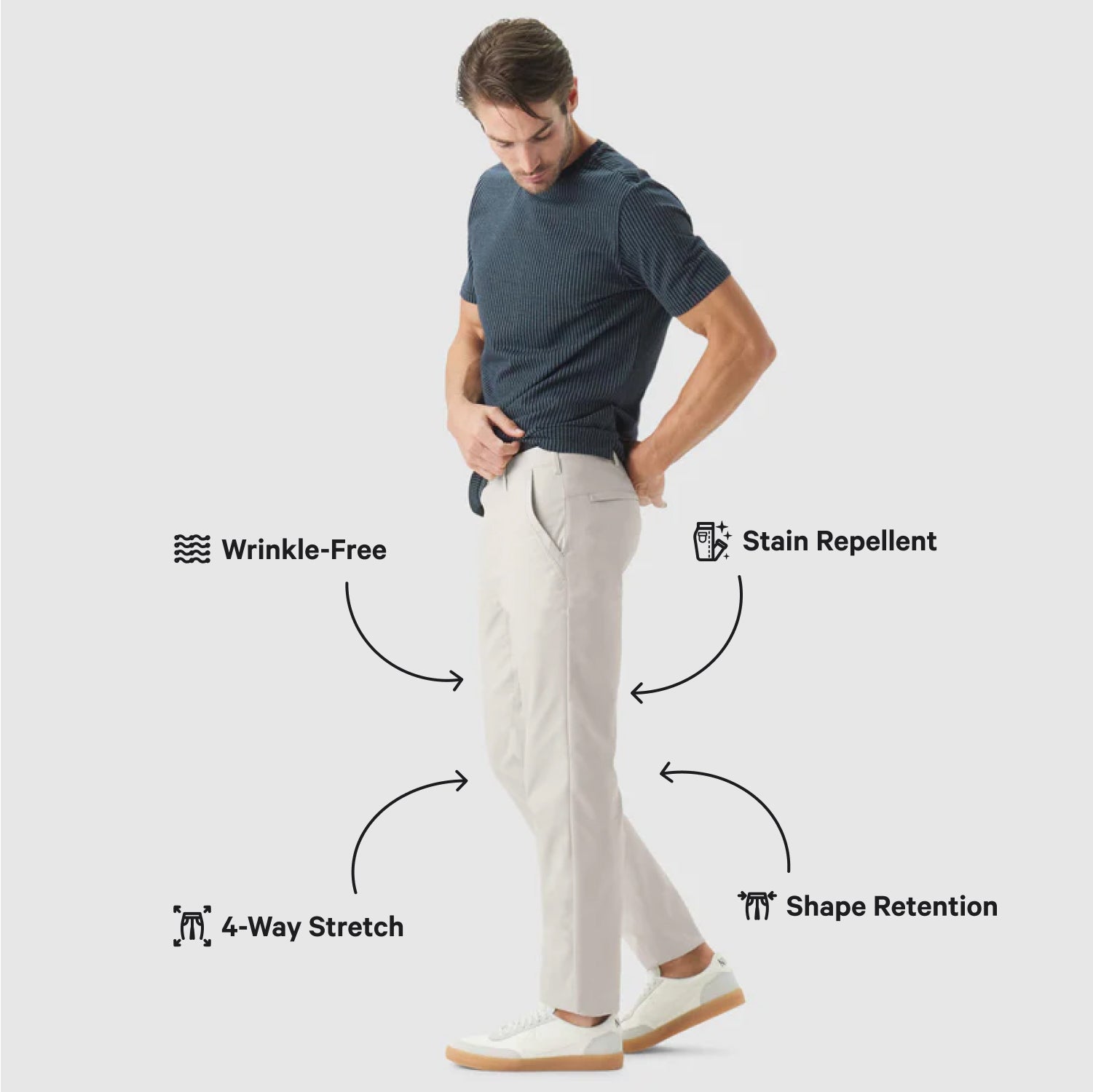 Jetsetter Slim Fit Tech Chino Pants in Stone – Jack Archer