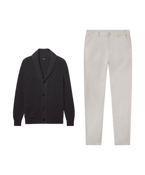 Estate Cardigan Dark Heather Gray – Smart Casual outfit
