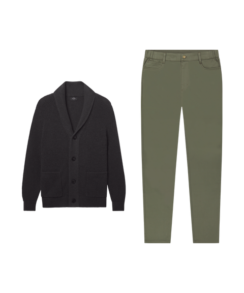Estate Cardigan Dark Heather Gray – Weekend outfit