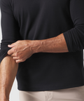 Precision Long Sleeve Tee made from organic cotton, showcasing tailored shoulder design.