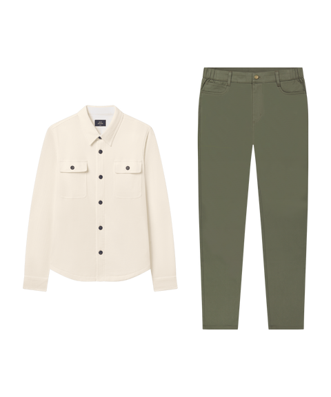Foundry Waffle Overshirt Cream – Weekend outfit