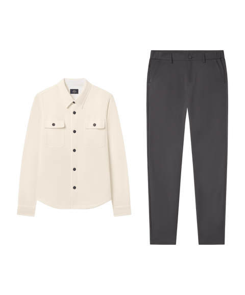 Foundry Waffle Overshirt Cream – Work outfit