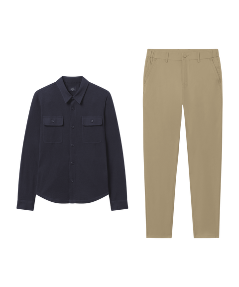 Foundry Waffle Overshirt Midnight – Smart Casual outfit
