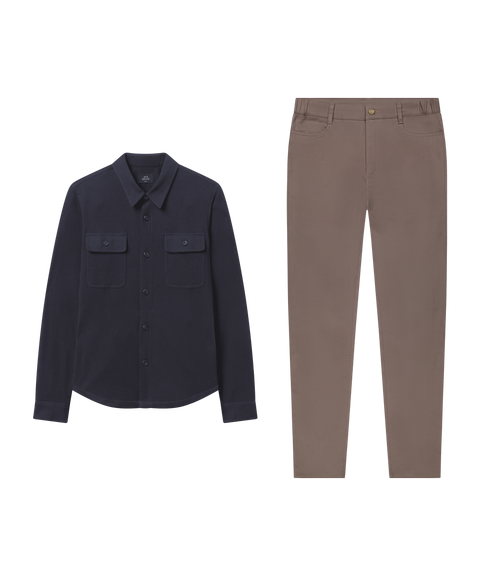 Foundry Waffle Overshirt Midnight – Weekend outfit